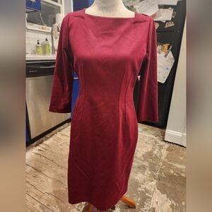 Tahari 3/4 Length Sleeve Wine Dress